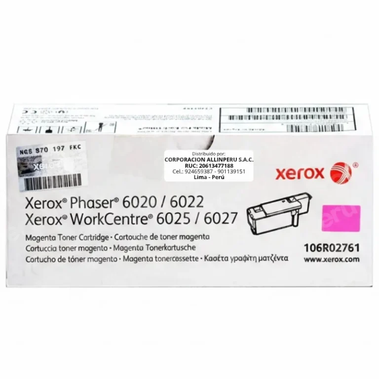 Foto de toner Xerox 106R02761 Magenta original vista frontal caja sellada
