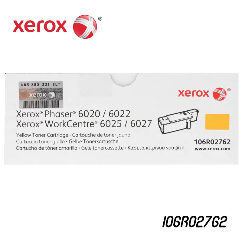 Toner Xerox 106R02762 Amarillo 1K Phaser 6020, 6022, Workcentre 6025, 6027 Capacidad Estándar