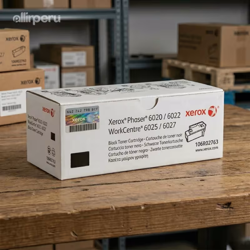Foto de tóner Xerox 106R02763 negro caja original cerrada con etiqueta de seguridad