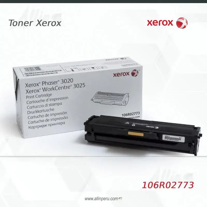 Toner Xerox 106R02773 Negro 1.5K Phaser 3020, Workcentre 3025 Capacidad Estándar