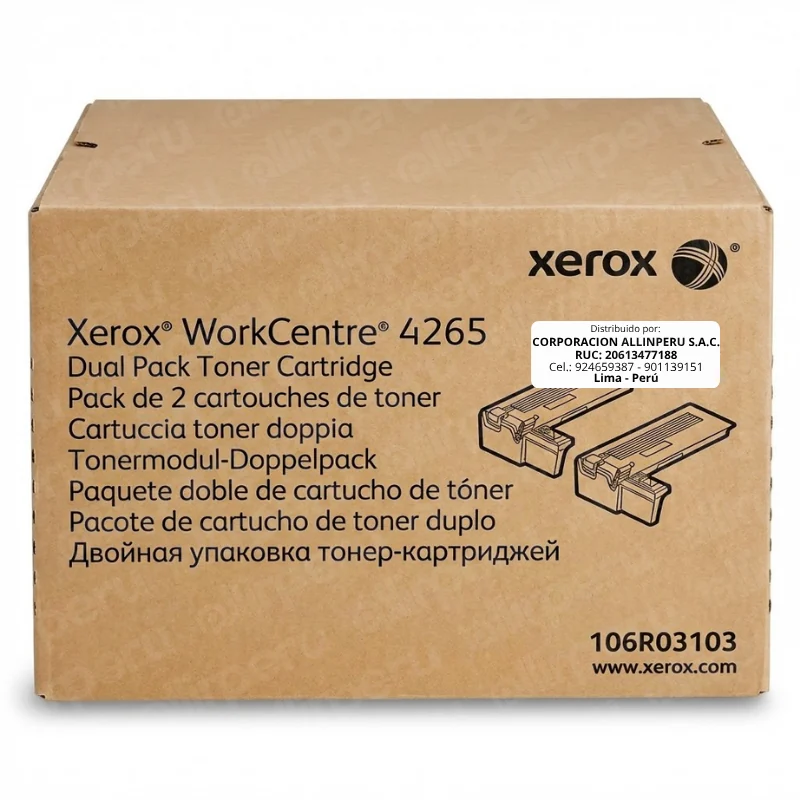 Tóner Xerox 106R03103 Negro Dual Pack original para WorkCentre 4265