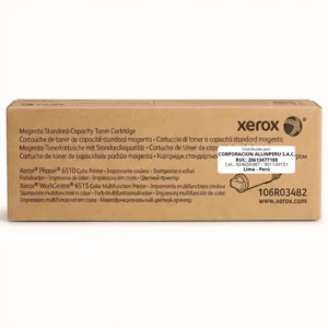 Tóner Xerox 106R03482 Magenta original sellado sobre fondo blanco