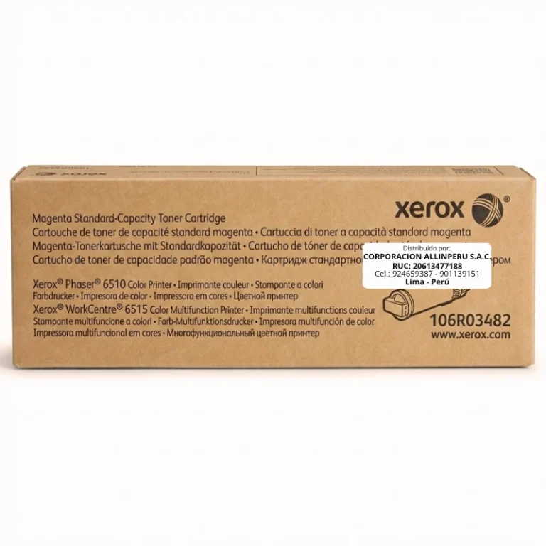Tóner Xerox 106R03482 Magenta original sellado sobre fondo blanco