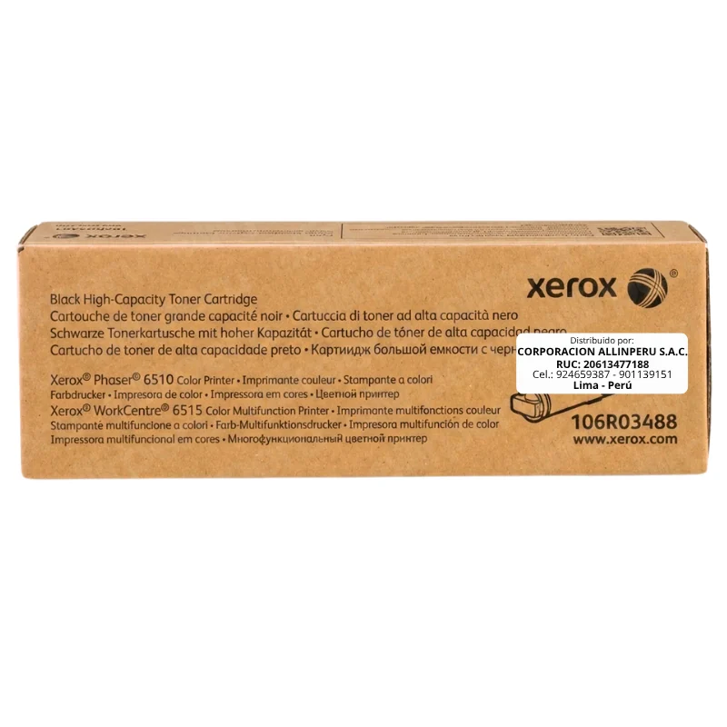 Tóner Xerox 106R03488 Negro High Capacity original sellado, vista frontal