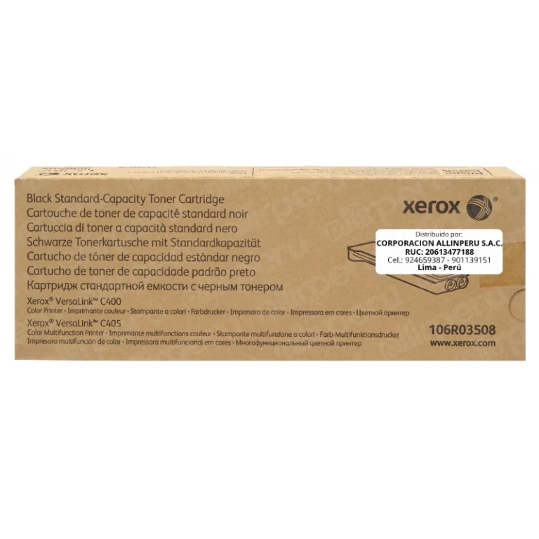 Tóner Xerox 106R03508 Negro original para impresora VersaLink C400