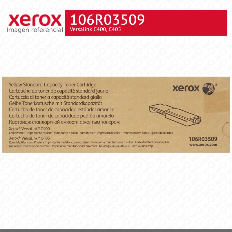 Toner Xerox 106R03509 Amarillo 2.5K Versalink C400, C405 Capacidad Estándar