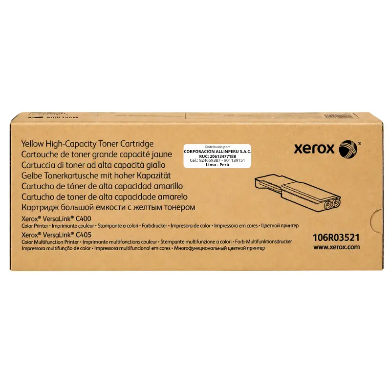 Tóner Xerox 106R03521 amarillo alta capacidad original sellado