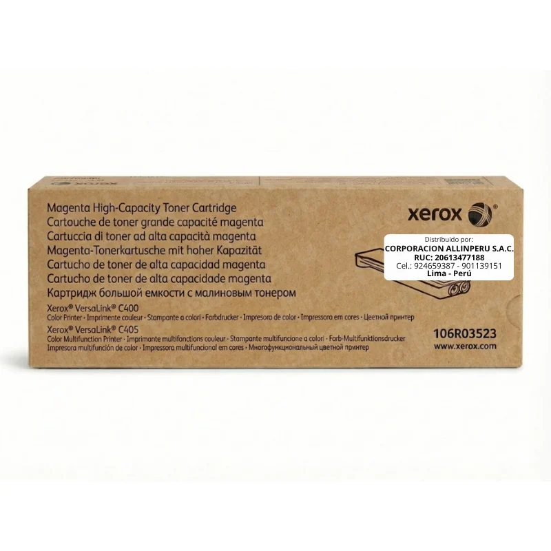 Tóner Xerox 106R03523 Magenta original sellado para VersaLink C400 C405
