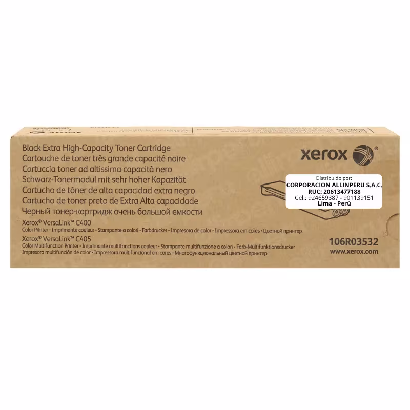 Tóner Xerox 106R03532 Negro original para impresora VersaLink C400 C405