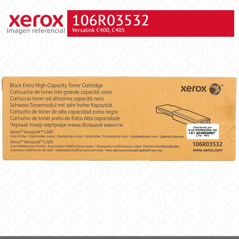 Toner Xerox 106R03532 Negro 10.5K Versalink C400, C405 Extra Alta capacidad