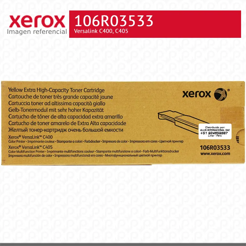 Toner Xerox 106R03533 Amarillo 8.8K Versalink C400, C405 Extra Alta capacidad