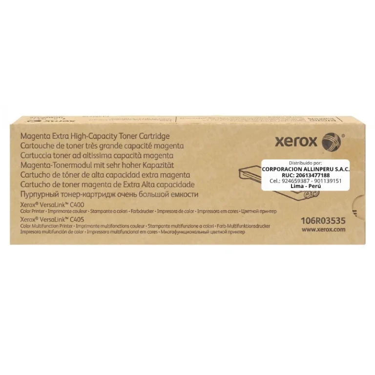 Tóner Xerox 106R03535 Magenta original para VersaLink C400 C405 vista frontal