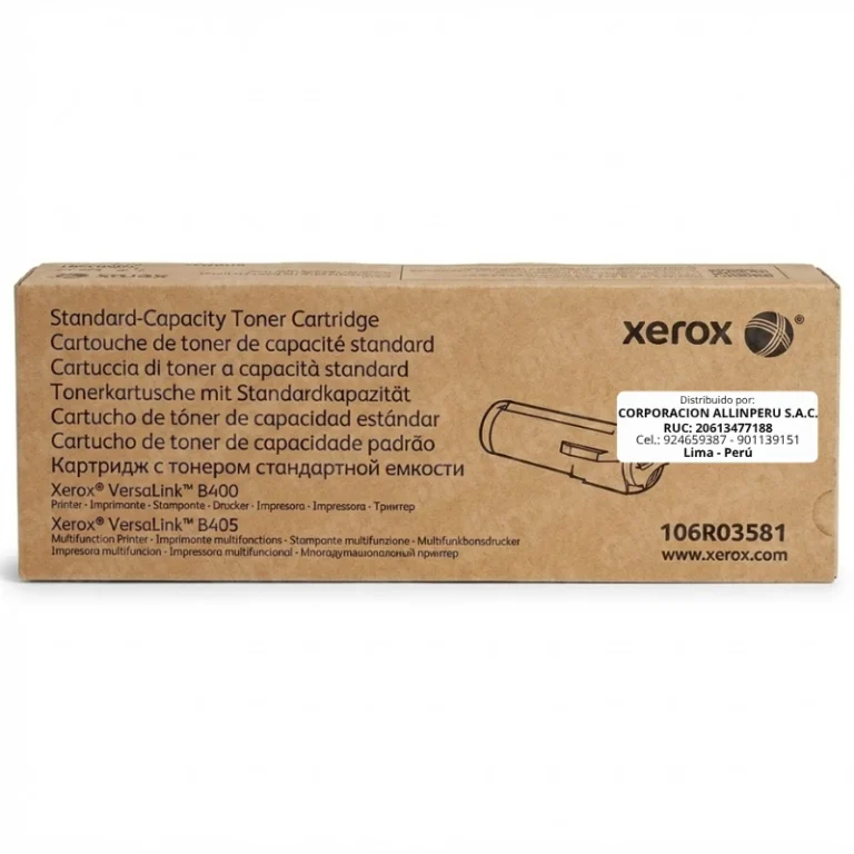 Tóner Xerox 106R03581 negro original para VersaLink B400 B405 vista frontal