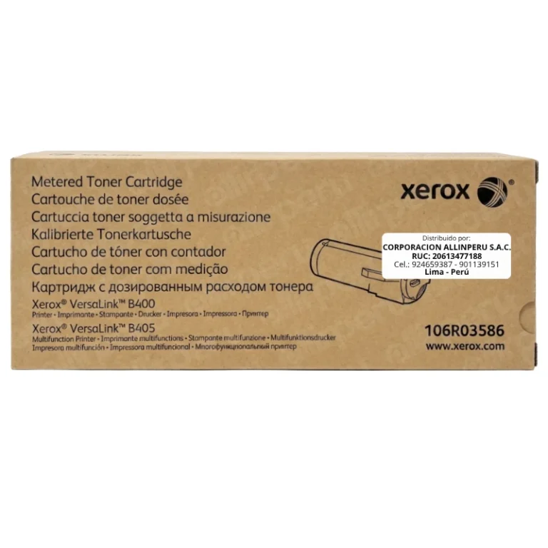 Tóner original Xerox 106R03586 negro para impresora VersaLink B400 y B405
