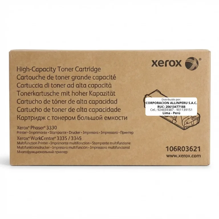 Foto de toner Xerox 106R03621 negro original caja sellada vista frontal