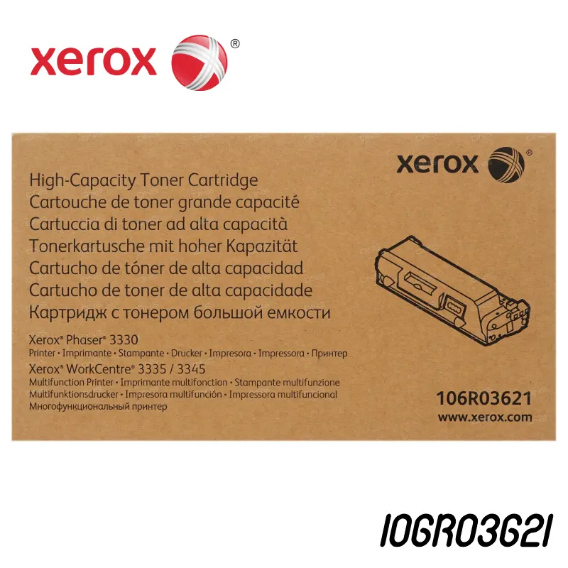 Toner Xerox 106R03621 Negro 8.5K Phaser 3330, Workcentre 3335, 3345 Alta capacidad