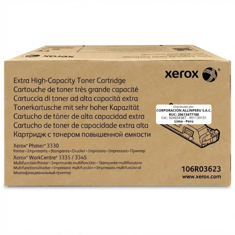 Foto de toner Xerox 106R03623 negro original sellado vista frontal