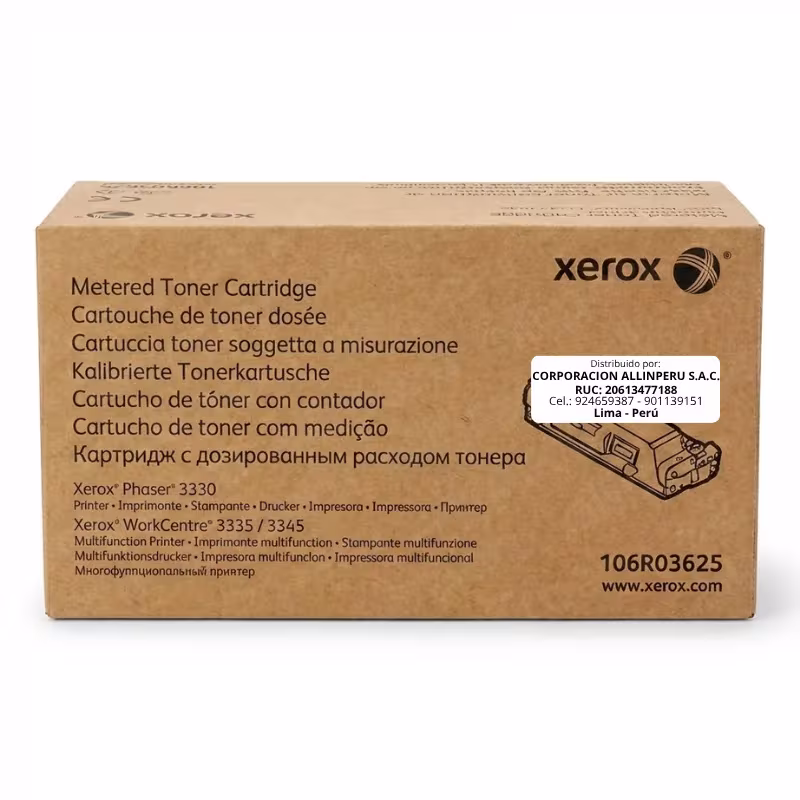 Foto de toner Xerox 106R03625 negro original caja sellada