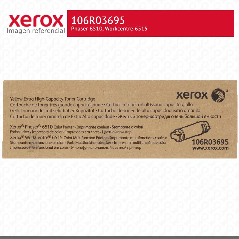Toner-Xerox-106R03695-para-Phaser-6510-Workcentre-6515.webp Toner Xerox 106R03695 Amarillo 4.3K Phaser 6510, Workcentre 6515 Surge Extra Alta capacidad - Imagen 1