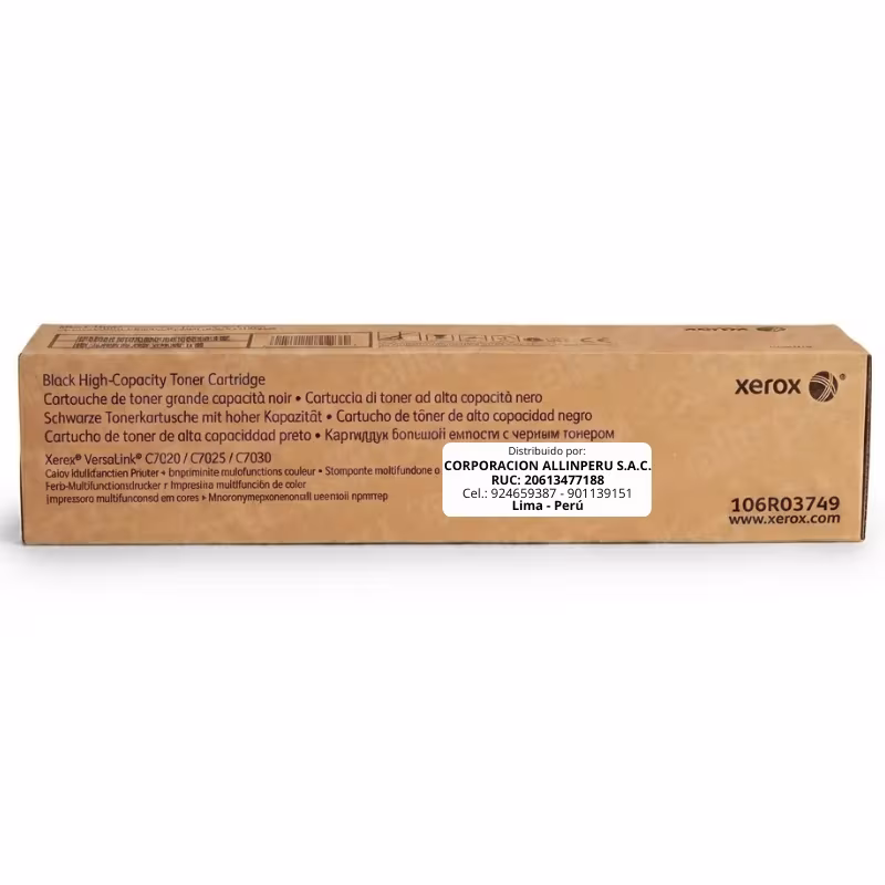 Tóner Xerox 106R03749 negro original para impresora VersaLink C7020 C7025 C7030