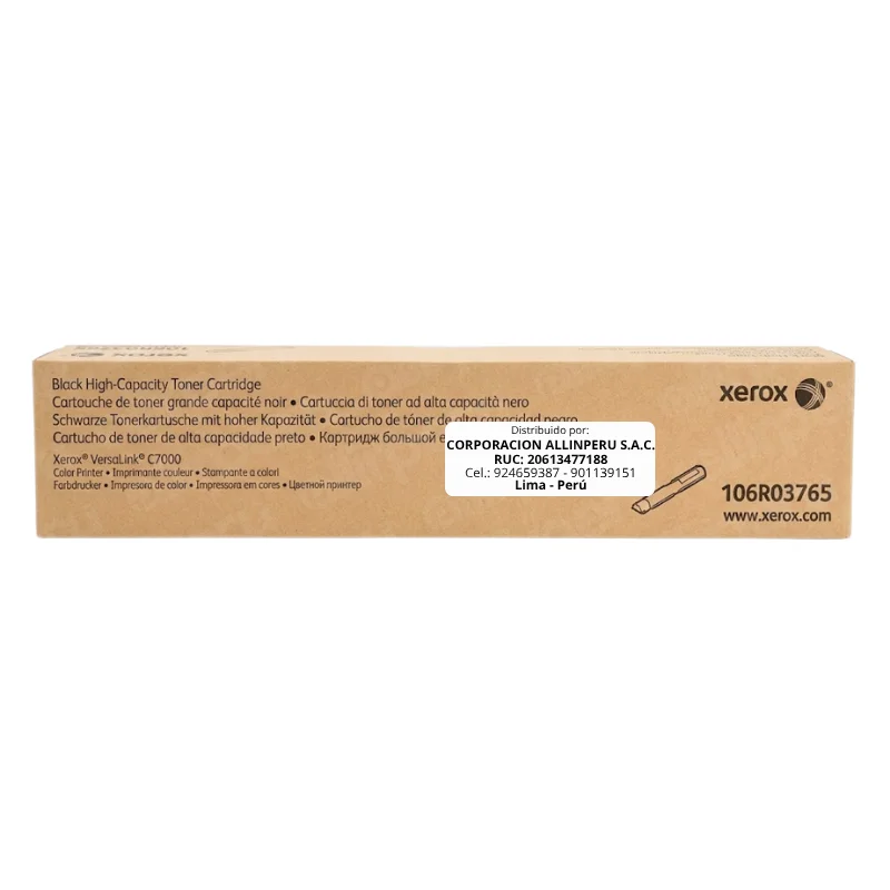 Toner Xerox 106R03765 Negro Original Toner Xerox 106R03765 negro caja frontal VersaLink C7000