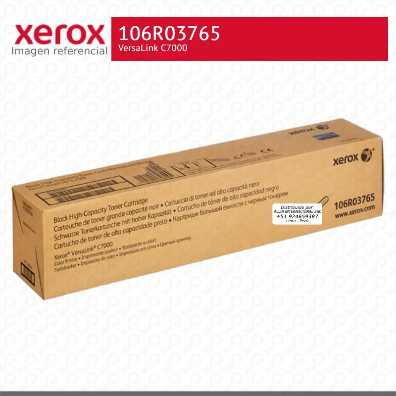 Toner Xerox 106R03765 Negro 10K VersaLink C7000 Alta capacidad