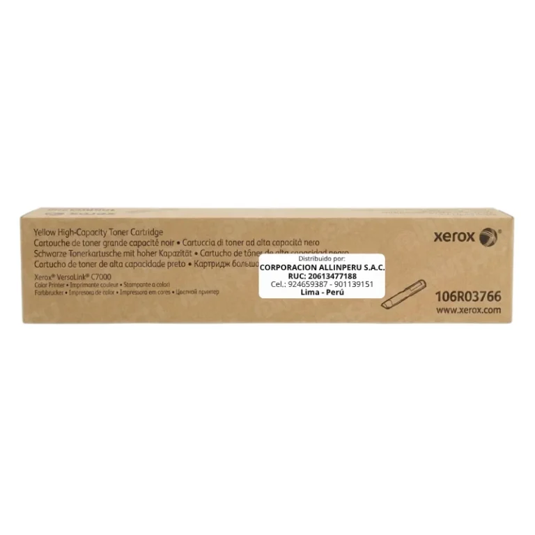 Foto de tóner Xerox 106R03766 amarillo caja frontal