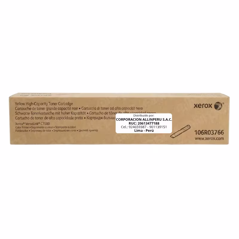 Foto de tóner Xerox 106R03766 amarillo caja frontal