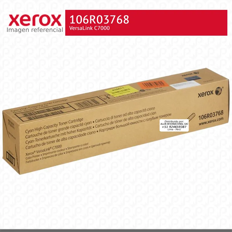 Toner Xerox 106R03768 Cian 10K VersaLink C7000 Alta capacidad