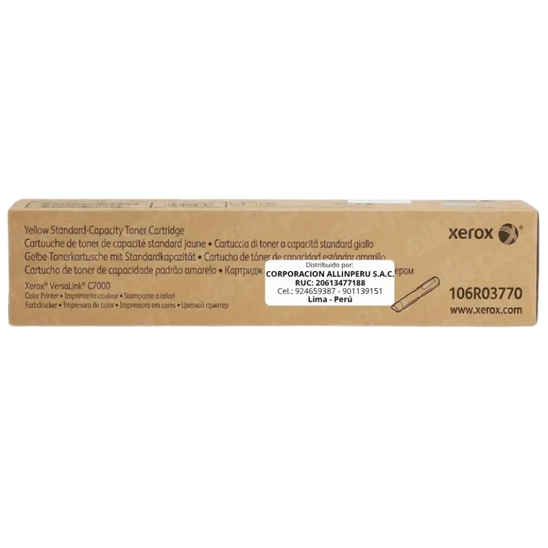 Tóner Xerox 106R03770 amarillo caja frontal VersaLink C7000
