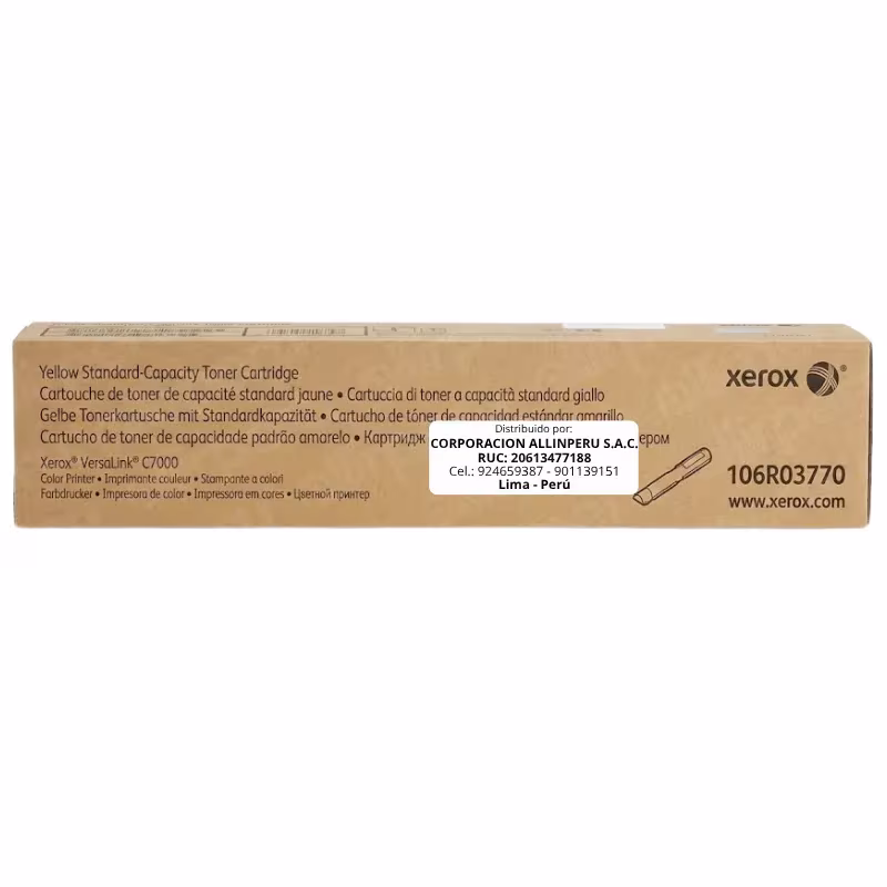 Tóner Xerox 106R03770 amarillo caja frontal VersaLink C7000