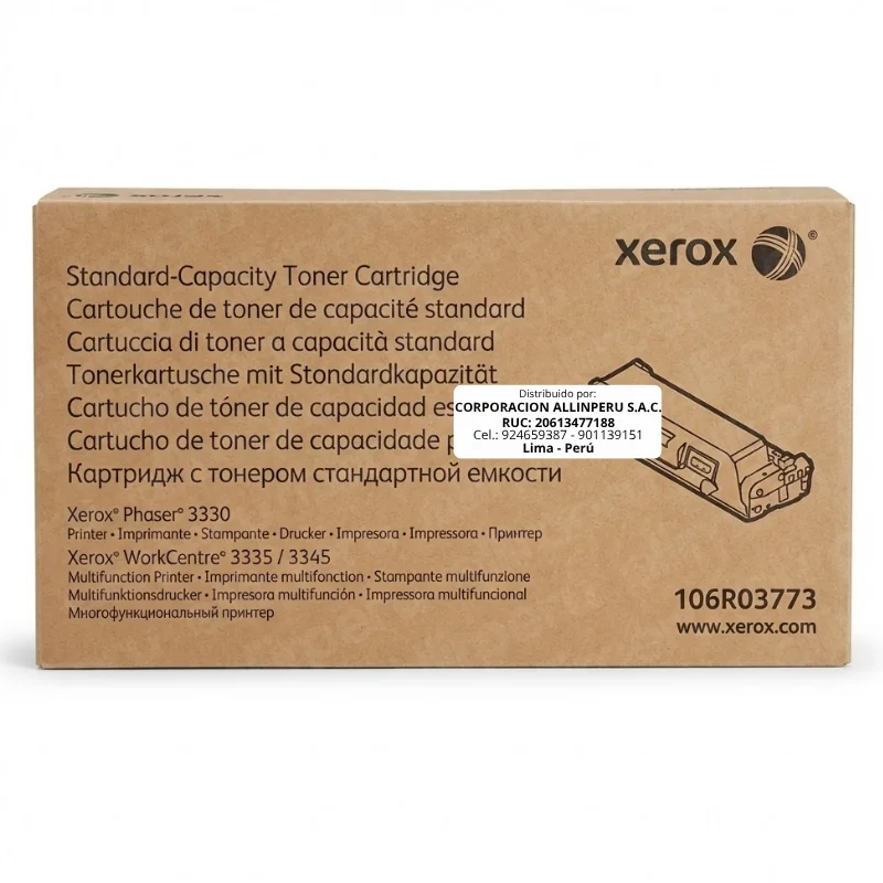 Tóner Xerox 106R03773 negro original caja sellada vista frontal