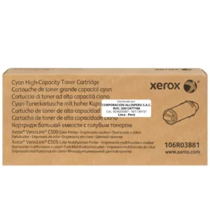 Foto de tóner Xerox 106R03881 cian caja frontal original