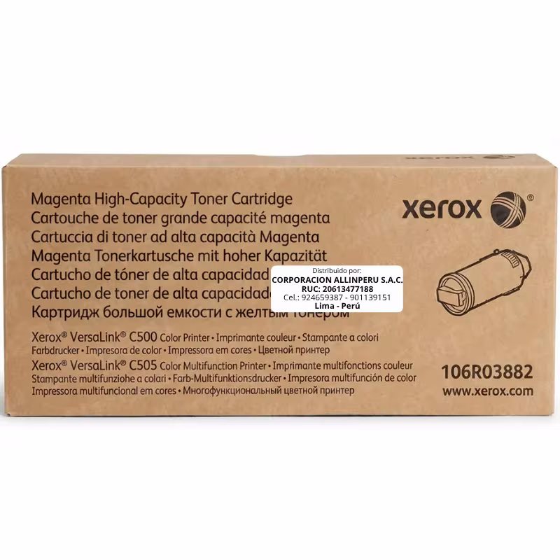 Foto de tóner Xerox 106R03882 Magenta con caja original