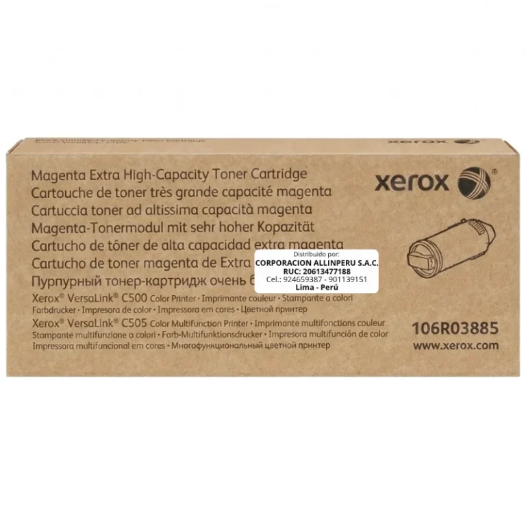 Tóner Xerox 106R03885 Magenta para VersaLink C500 vista frontal