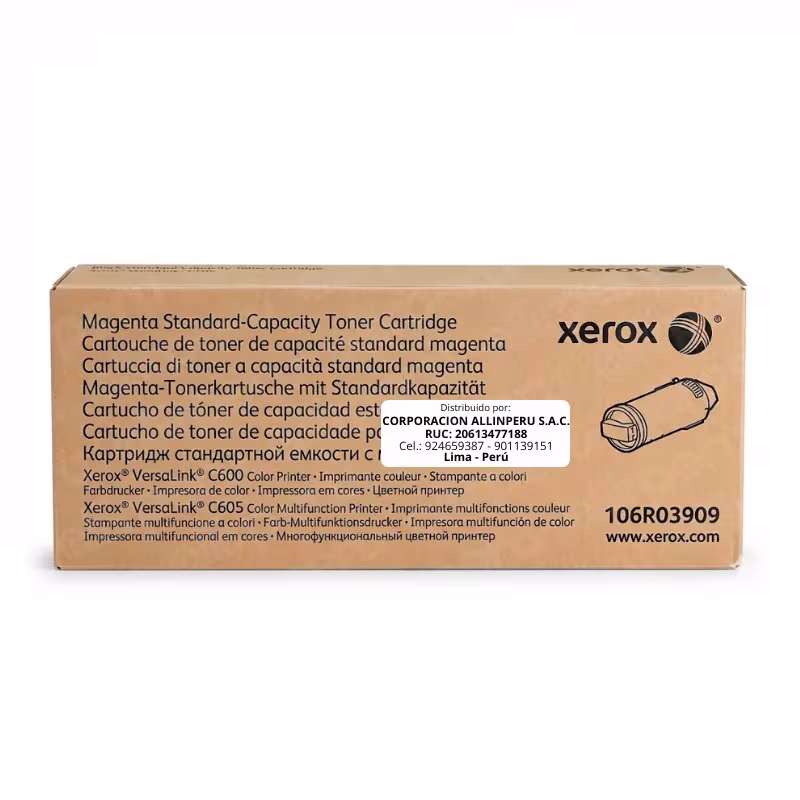 Tóner Xerox 106R03909 Magenta original caja sellada vista frontal
