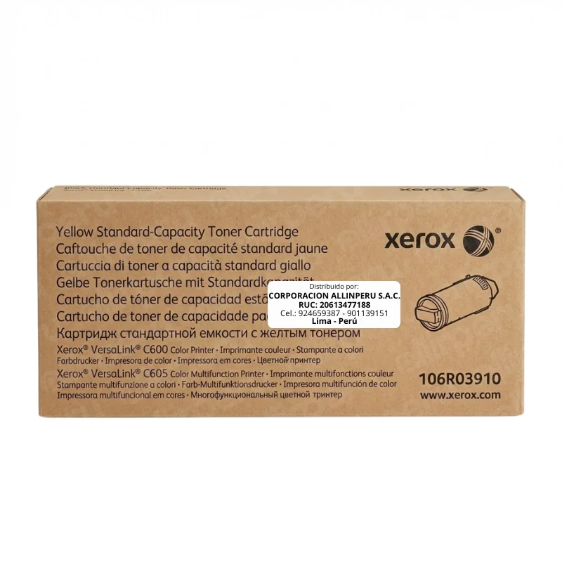 Foto de tóner Xerox 106R03910 amarillo original caja sellada