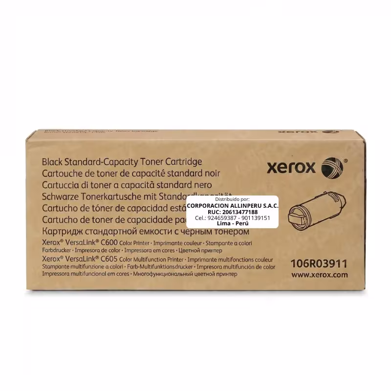 Tóner Xerox 106R03911 negro original caja sellada frente
