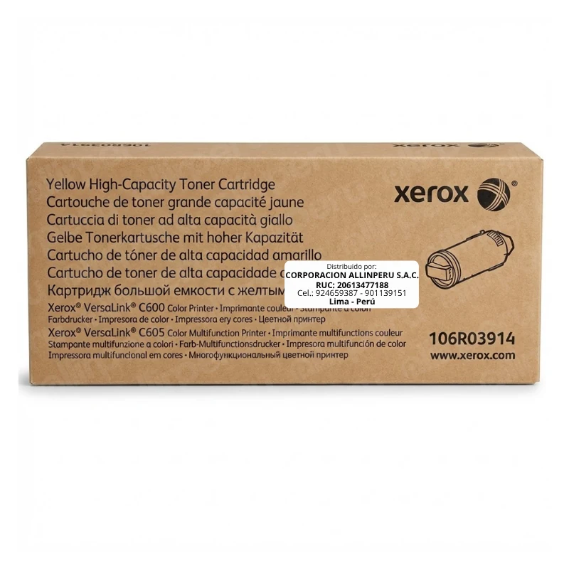 Tóner Xerox 106R03914 Amarillo original para VersaLink C600 C605