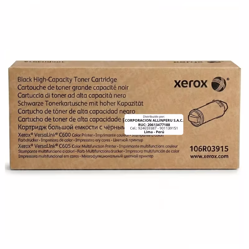Tóner Xerox 106R03915 negro original para VersaLink C600 C605