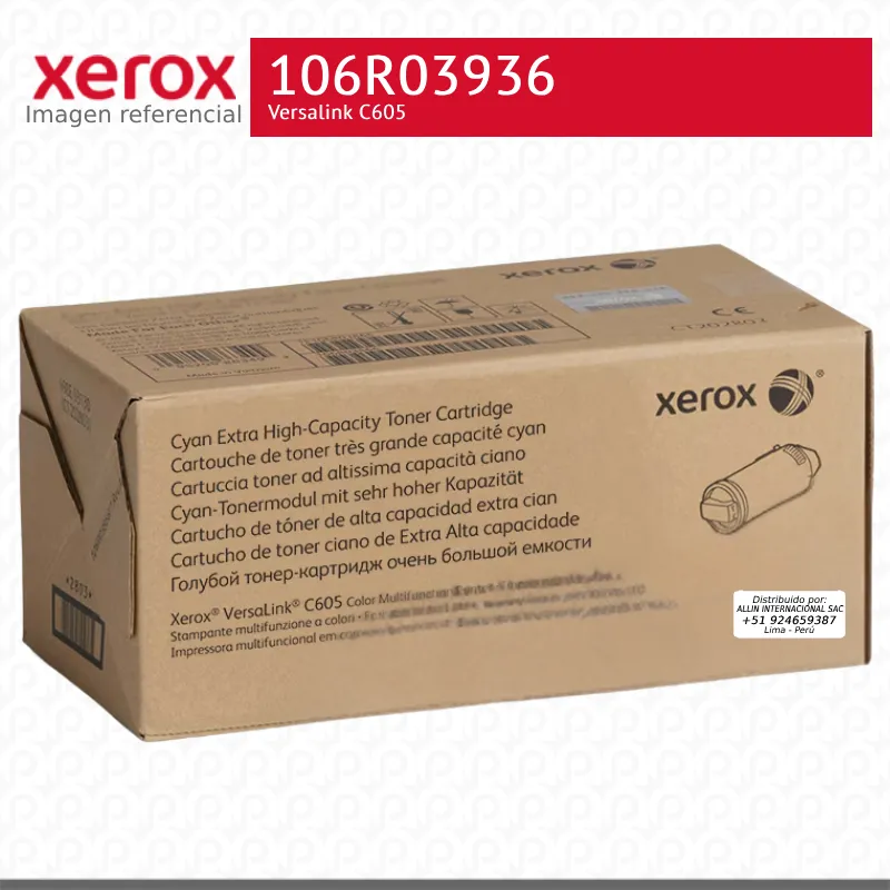 Toner Xerox 106R03936 Cian 16.8K Versalink C605 Extra Alta capacidad