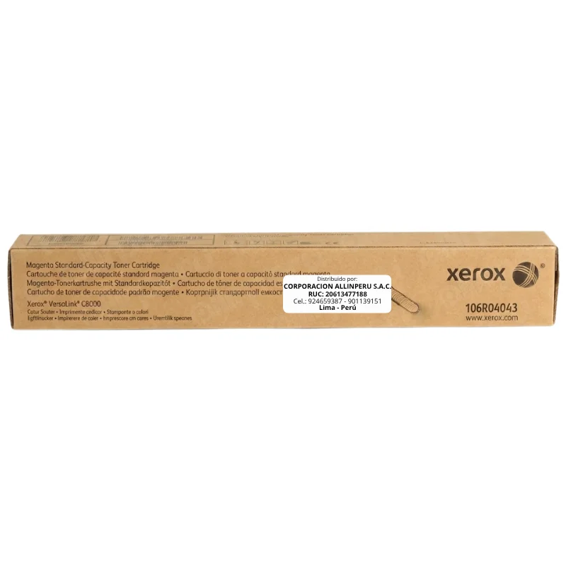 Foto de tóner Xerox 106R04043 magenta caja frontal VersaLink C8000