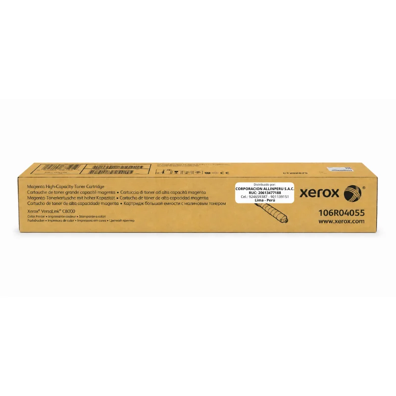 Toner Xerox 106R04055 Magenta - Vista frontal Toner Xerox 106R04055 magenta caja frontal VersaLink C8000