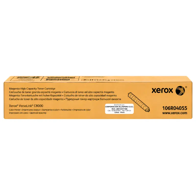 Toner Xerox 106R04055 Magenta - Vista frontal Toner Xerox 106R04055 magenta caja frontal VersaLink C8000