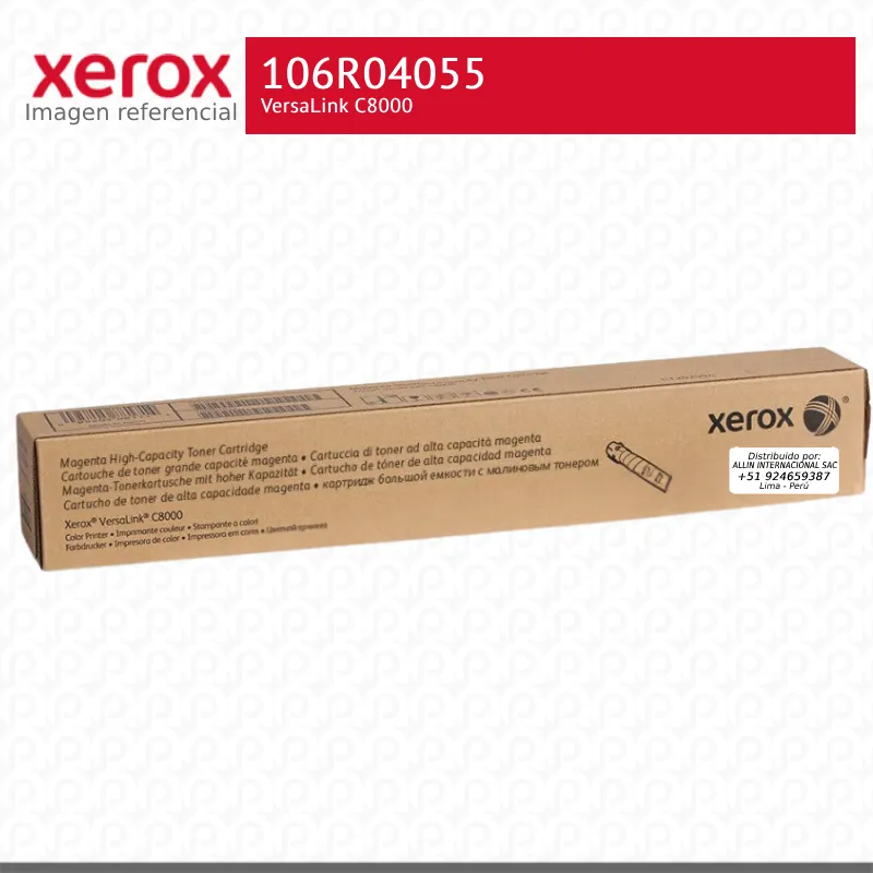 Toner Xerox 106R04055 Magenta 16K Alta Capacidad VersaLink C8000 Alta Capacidad
