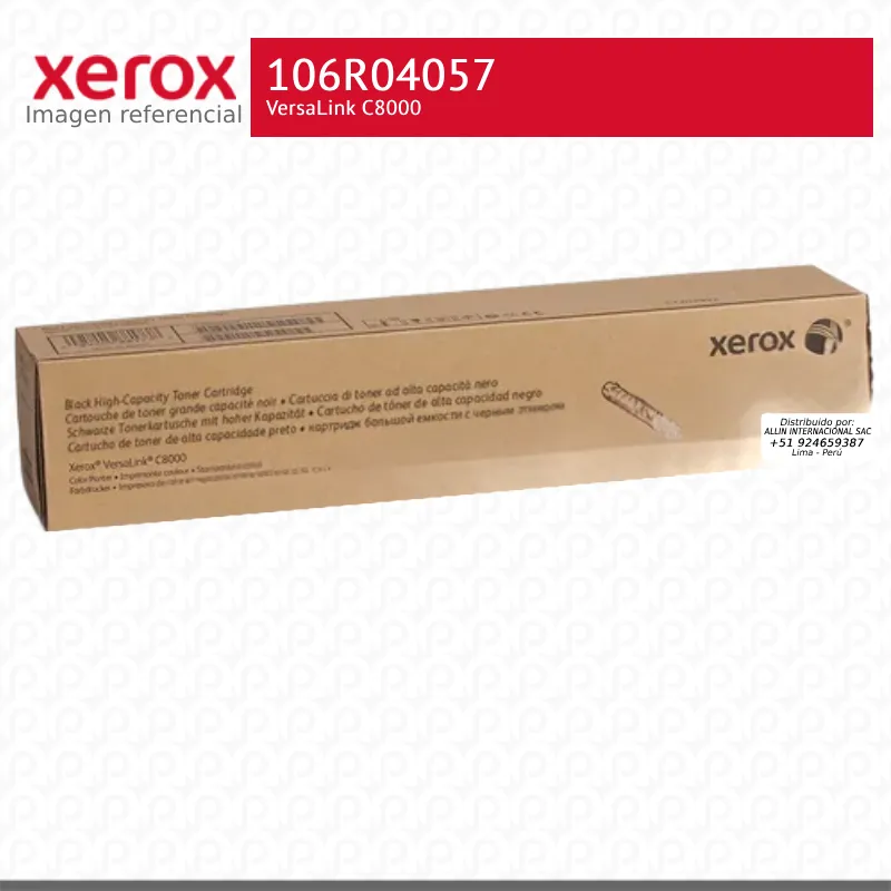 Toner Xerox 106R04057 Negro 20K VersaLink C8000 Alta Capacidad