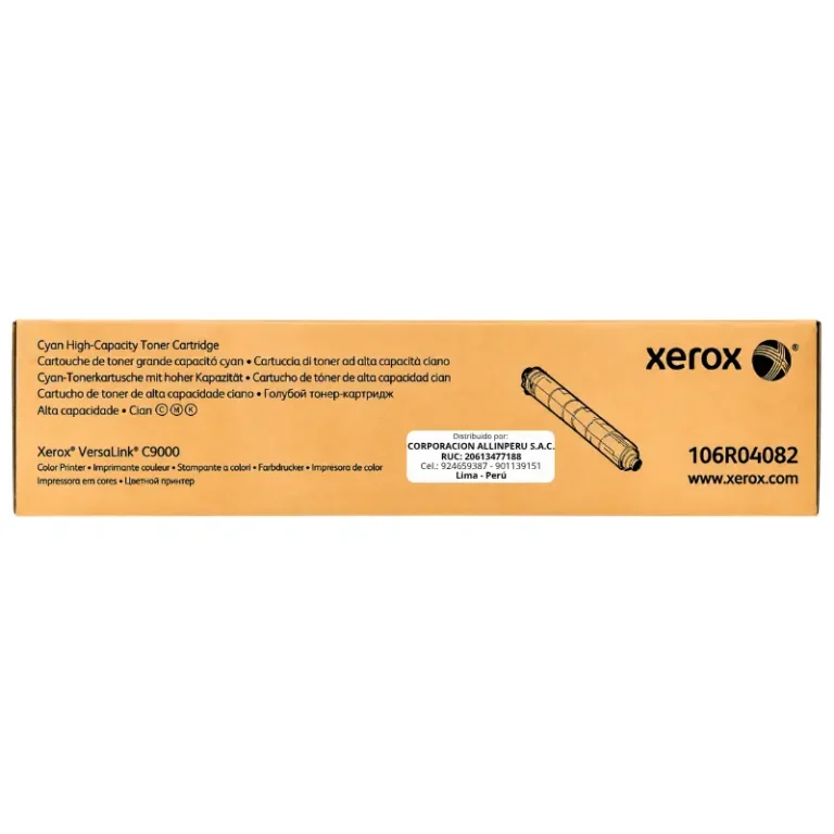 Foto de tóner Xerox 106R04082 cian caja frontal VersaLink C9000