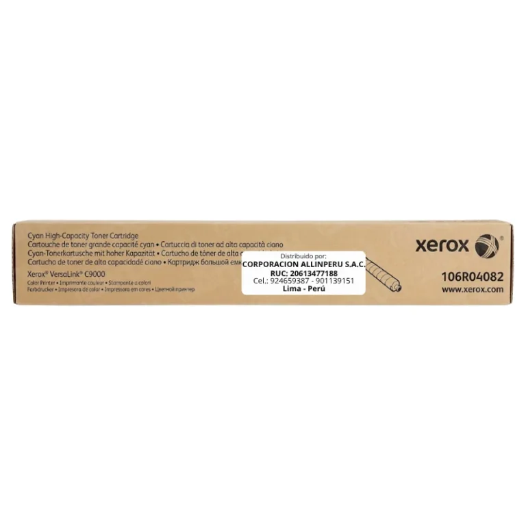 Foto de tóner Xerox 106R04082 cian caja frontal VersaLink C9000