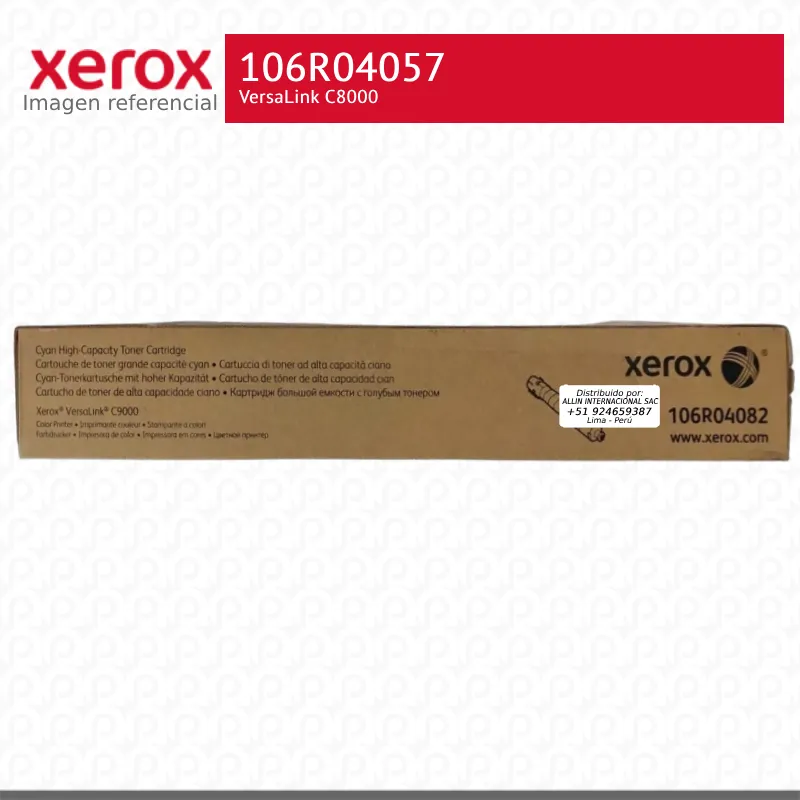 Toner Xerox 106R04082 Cian 26K VersaLink C9000 Alta Capacidad