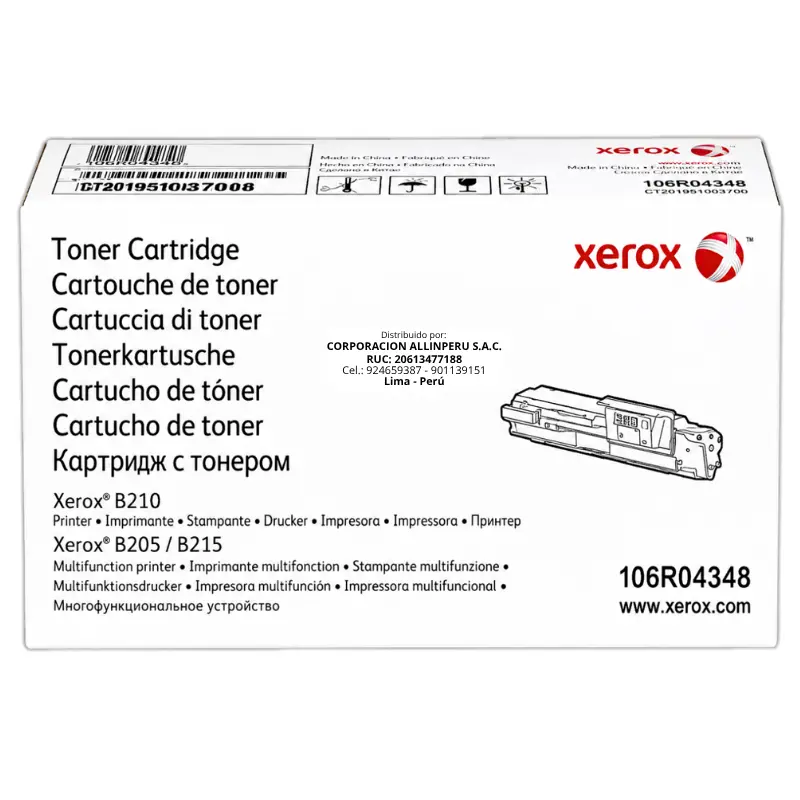 Foto de tóner Xerox 106R04348 negro vista frontal caja